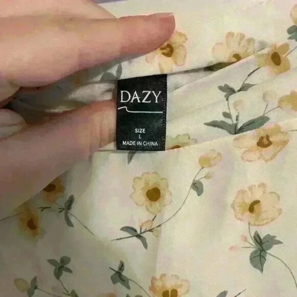 Midi skirt, yellow and beige floral print - Picture 4 of 4